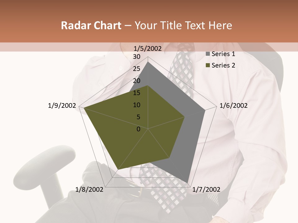 Businessman Yawns In His Comfortable Ergonomic Office Chair. Isolated On White. PowerPoint Template