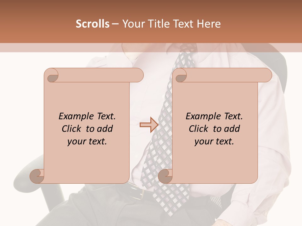 Businessman Yawns In His Comfortable Ergonomic Office Chair. Isolated On White. PowerPoint Template