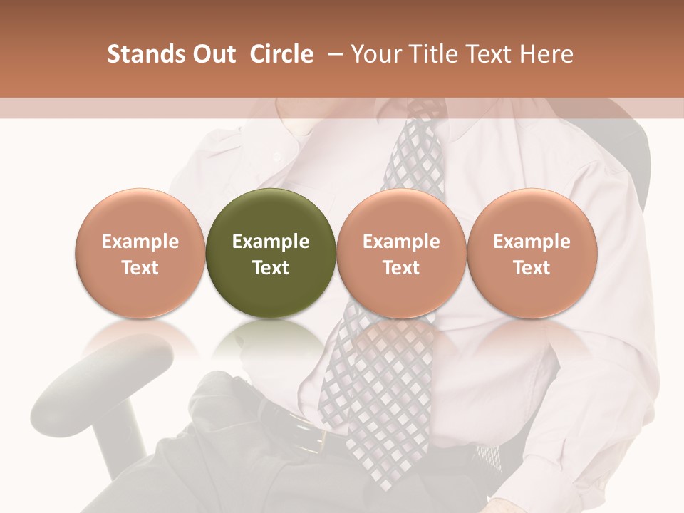 Businessman Yawns In His Comfortable Ergonomic Office Chair. Isolated On White. PowerPoint Template