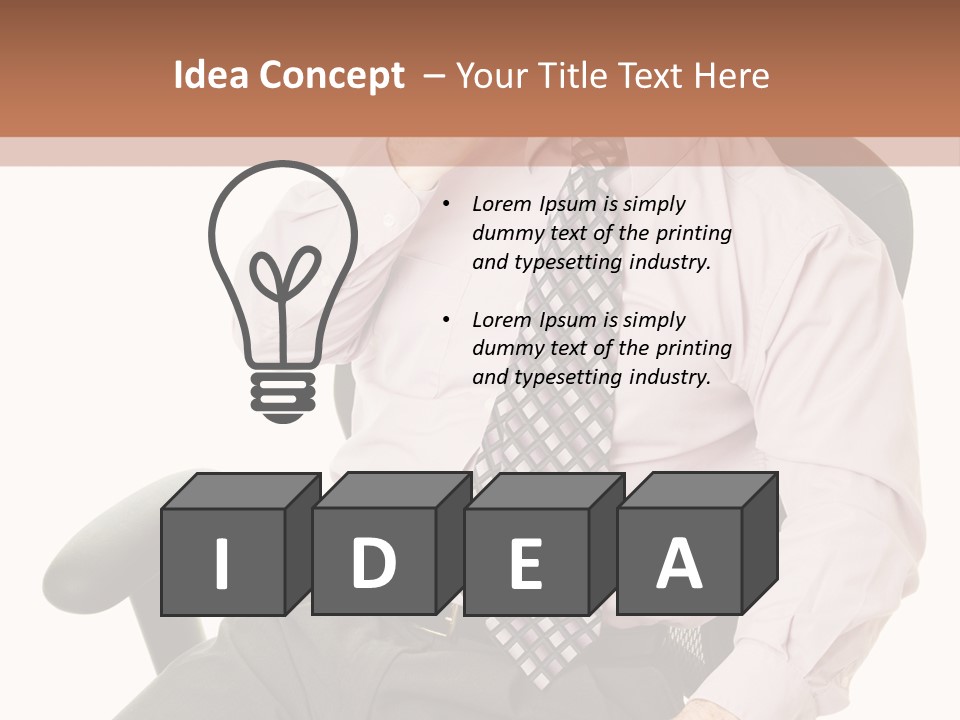 Businessman Yawns In His Comfortable Ergonomic Office Chair. Isolated On White. PowerPoint Template