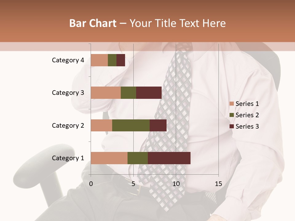 Businessman Yawns In His Comfortable Ergonomic Office Chair. Isolated On White. PowerPoint Template