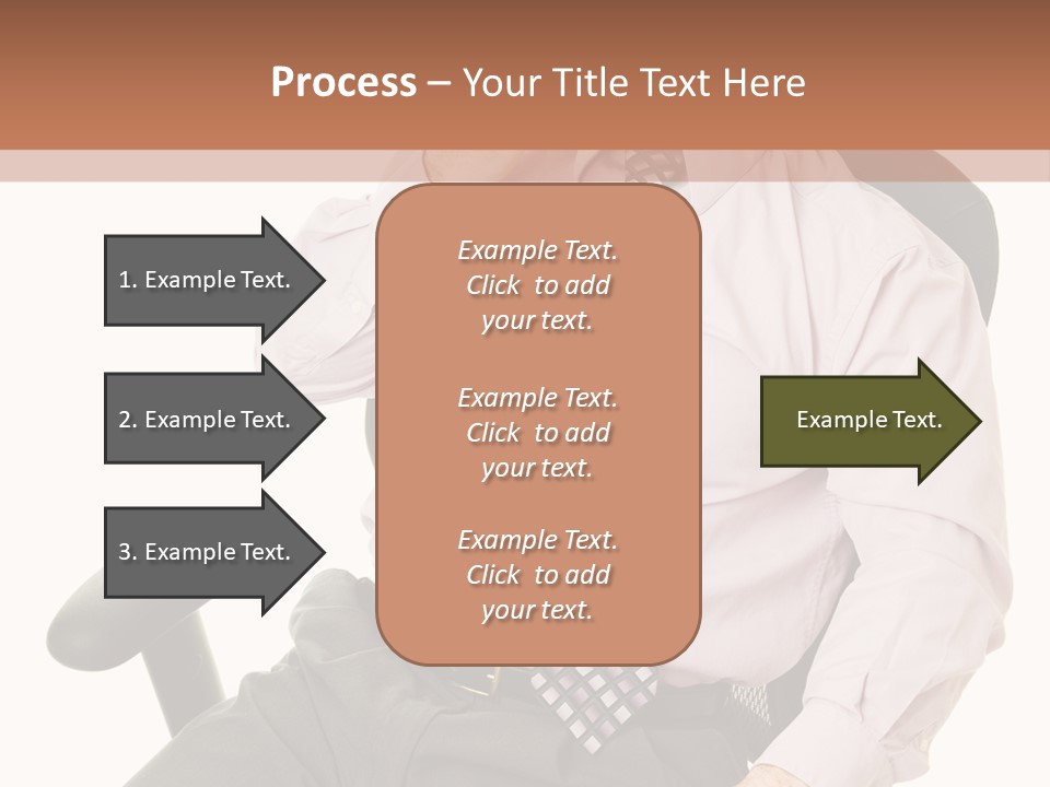 Businessman Yawns In His Comfortable Ergonomic Office Chair. Isolated On White. PowerPoint Template