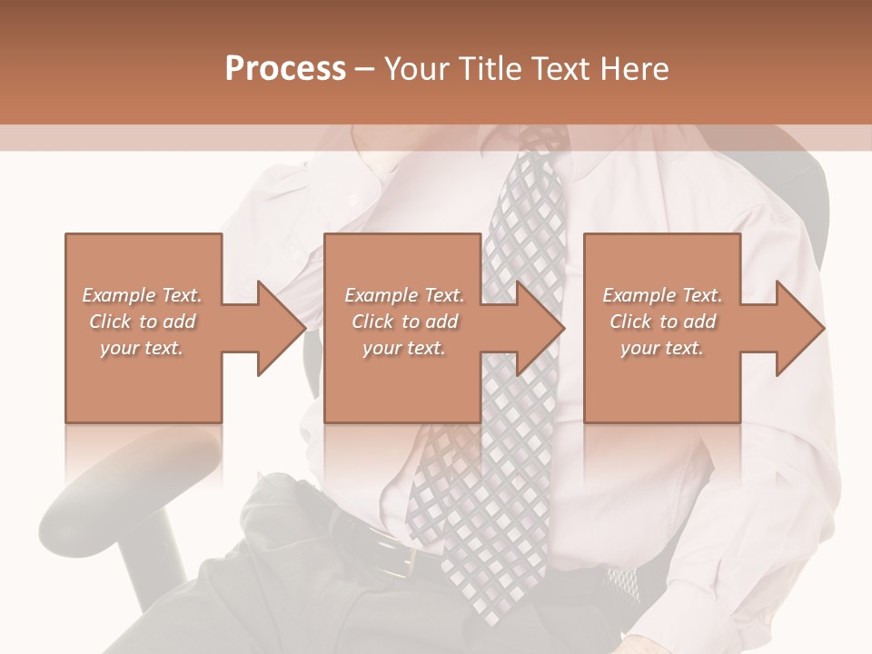 Businessman Yawns In His Comfortable Ergonomic Office Chair. Isolated On White. PowerPoint Template