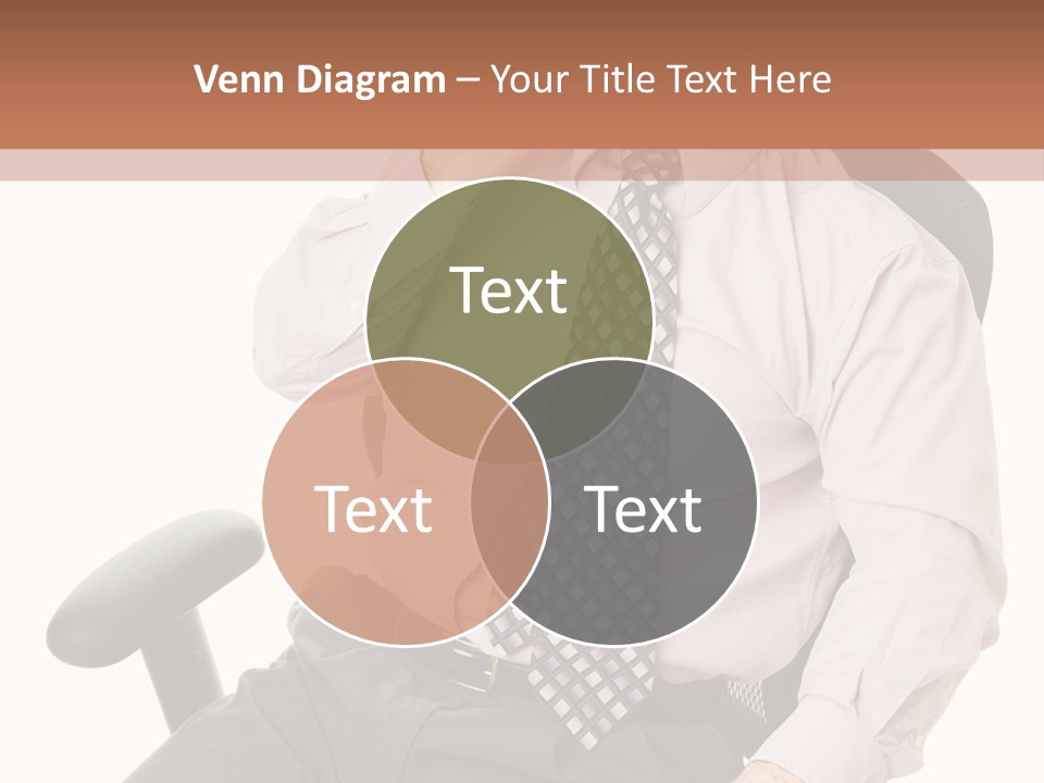 Businessman Yawns In His Comfortable Ergonomic Office Chair. Isolated On White. PowerPoint Template