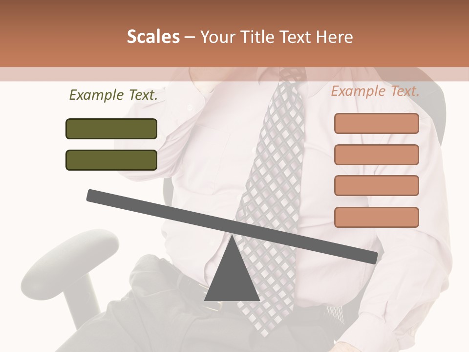 Businessman Yawns In His Comfortable Ergonomic Office Chair. Isolated On White. PowerPoint Template