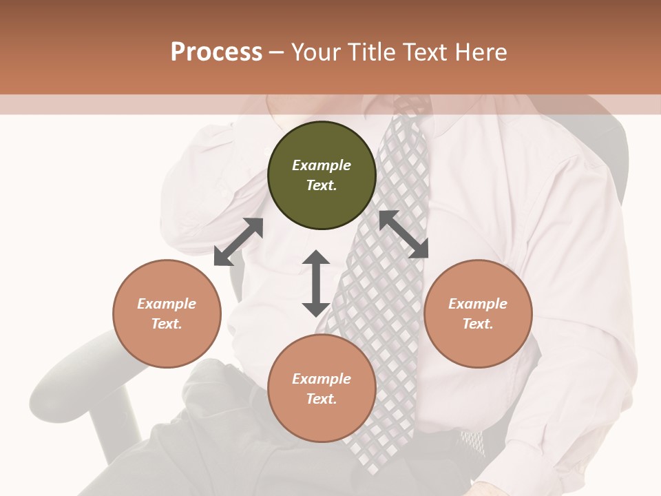 Businessman Yawns In His Comfortable Ergonomic Office Chair. Isolated On White. PowerPoint Template