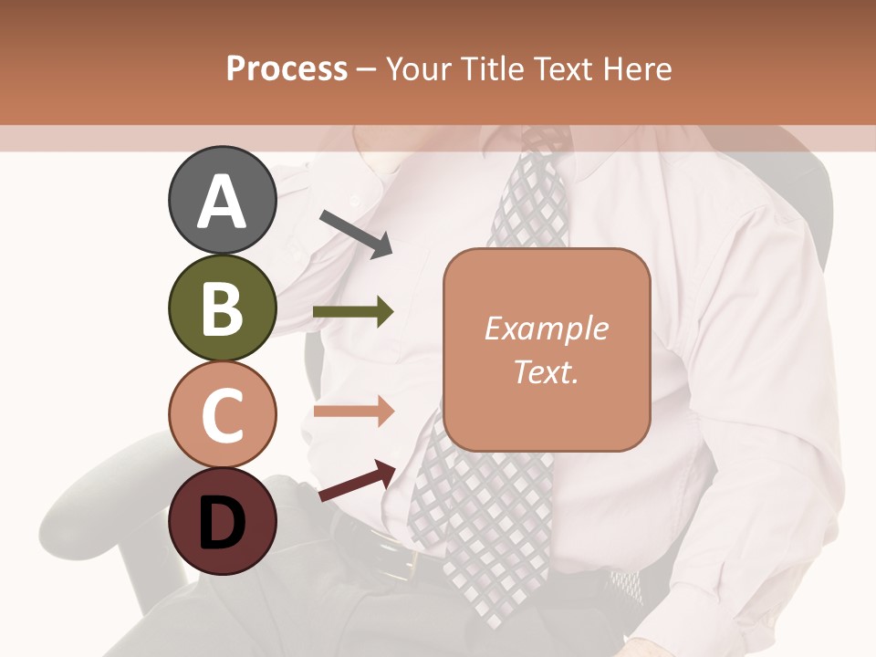 Businessman Yawns In His Comfortable Ergonomic Office Chair. Isolated On White. PowerPoint Template