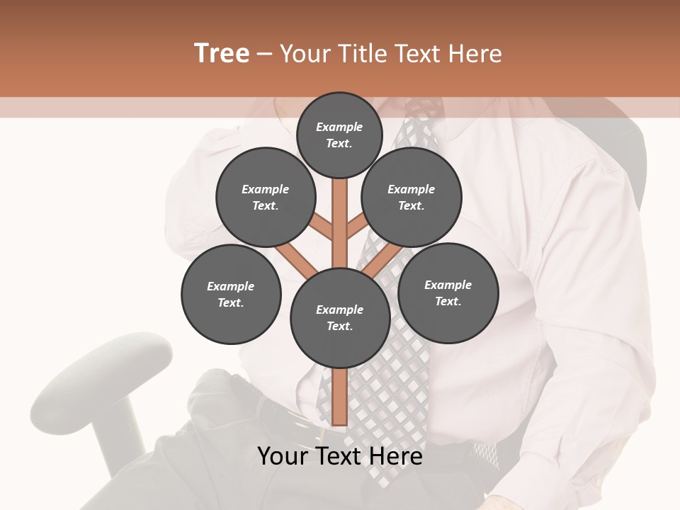 Businessman Yawns In His Comfortable Ergonomic Office Chair. Isolated On White. PowerPoint Template