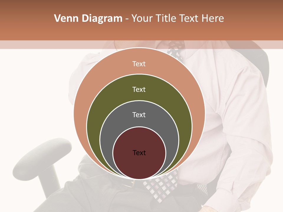 Businessman Yawns In His Comfortable Ergonomic Office Chair. Isolated On White. PowerPoint Template