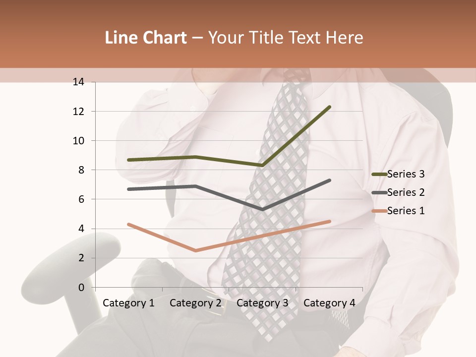 Businessman Yawns In His Comfortable Ergonomic Office Chair. Isolated On White. PowerPoint Template