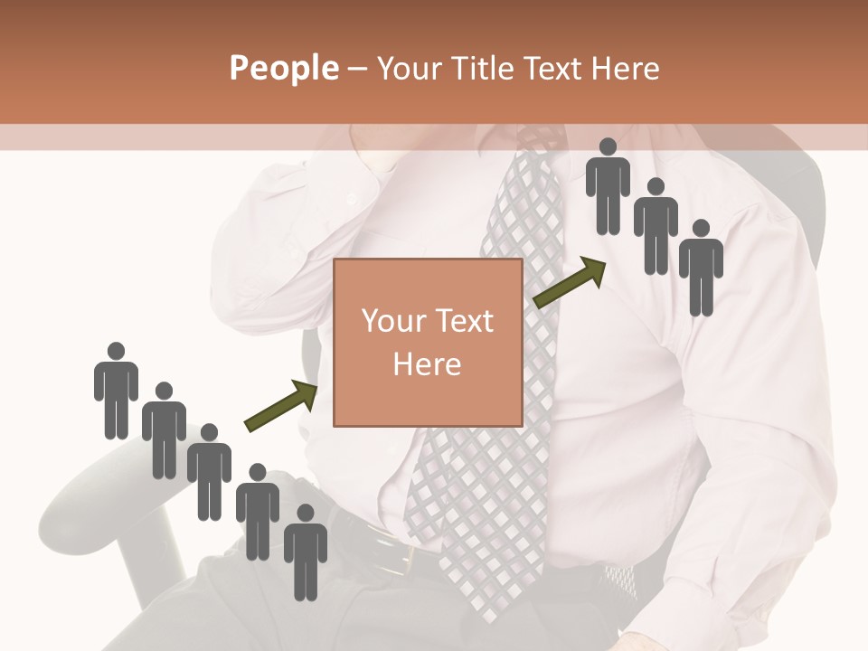 Businessman Yawns In His Comfortable Ergonomic Office Chair. Isolated On White. PowerPoint Template