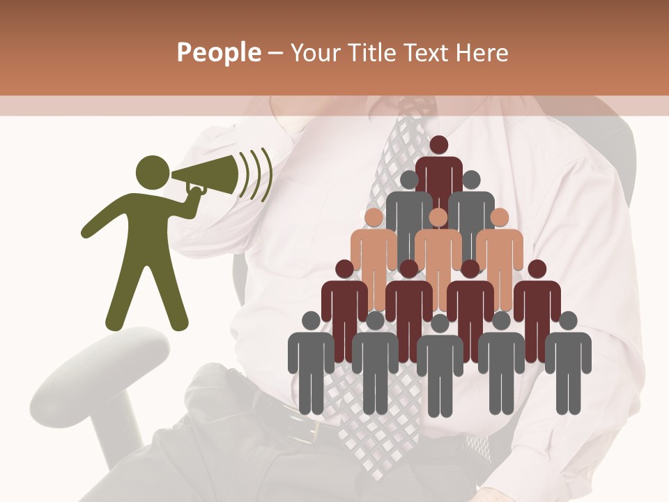 Businessman Yawns In His Comfortable Ergonomic Office Chair. Isolated On White. PowerPoint Template