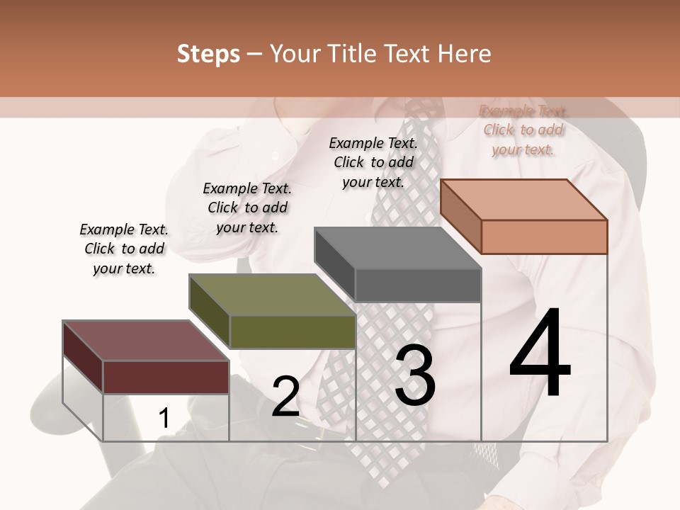 Businessman Yawns In His Comfortable Ergonomic Office Chair. Isolated On White. PowerPoint Template