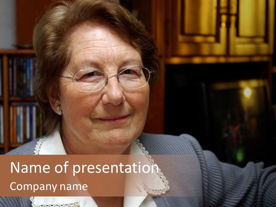 A Woman With Glasses Is Smiling For The Camera PowerPoint Template