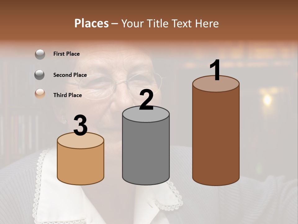 A Woman With Glasses Is Smiling For The Camera PowerPoint Template