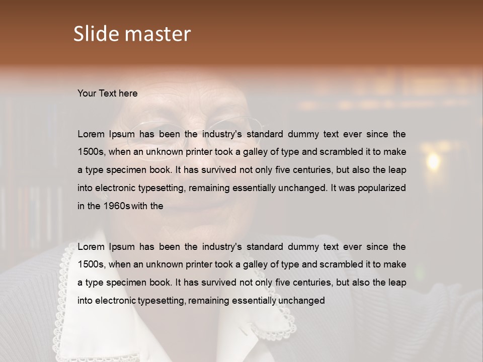 A Woman With Glasses Is Smiling For The Camera PowerPoint Template