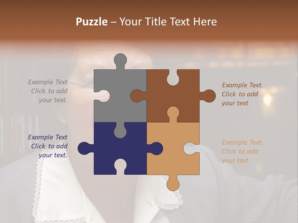 A Woman With Glasses Is Smiling For The Camera PowerPoint Template