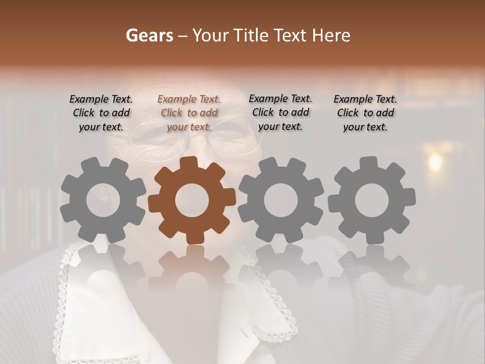 A Woman With Glasses Is Smiling For The Camera PowerPoint Template