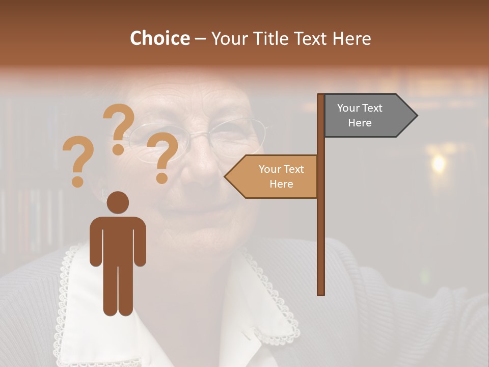 A Woman With Glasses Is Smiling For The Camera PowerPoint Template
