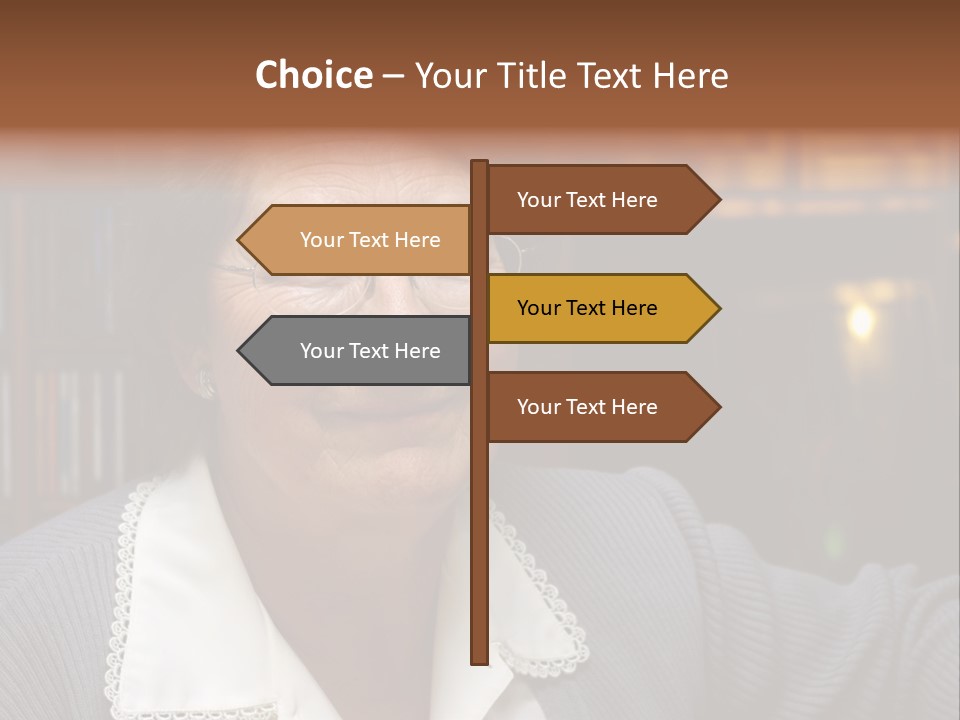 A Woman With Glasses Is Smiling For The Camera PowerPoint Template