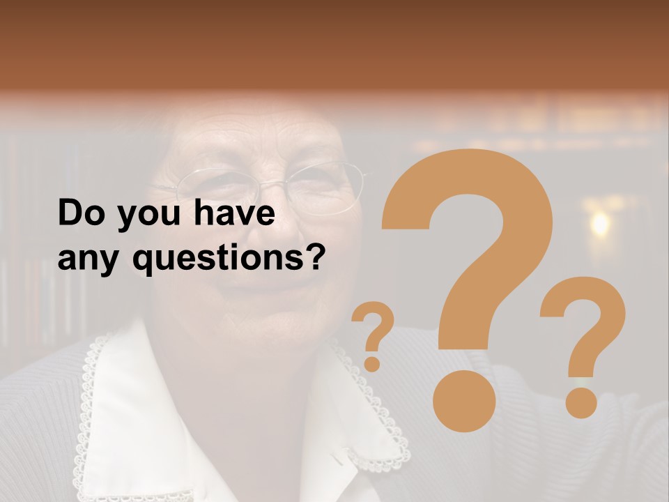 A Woman With Glasses Is Smiling For The Camera PowerPoint Template