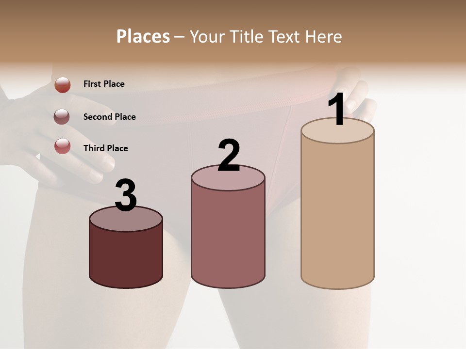 Fragment Of Attractive Male Body With Red Underwear Close-Up On Neutral Background PowerPoint Template