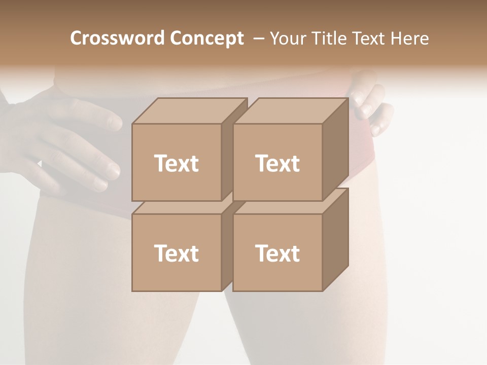 Fragment Of Attractive Male Body With Red Underwear Close-Up On Neutral Background PowerPoint Template