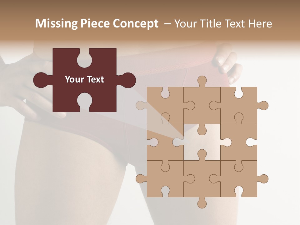 Fragment Of Attractive Male Body With Red Underwear Close-Up On Neutral Background PowerPoint Template