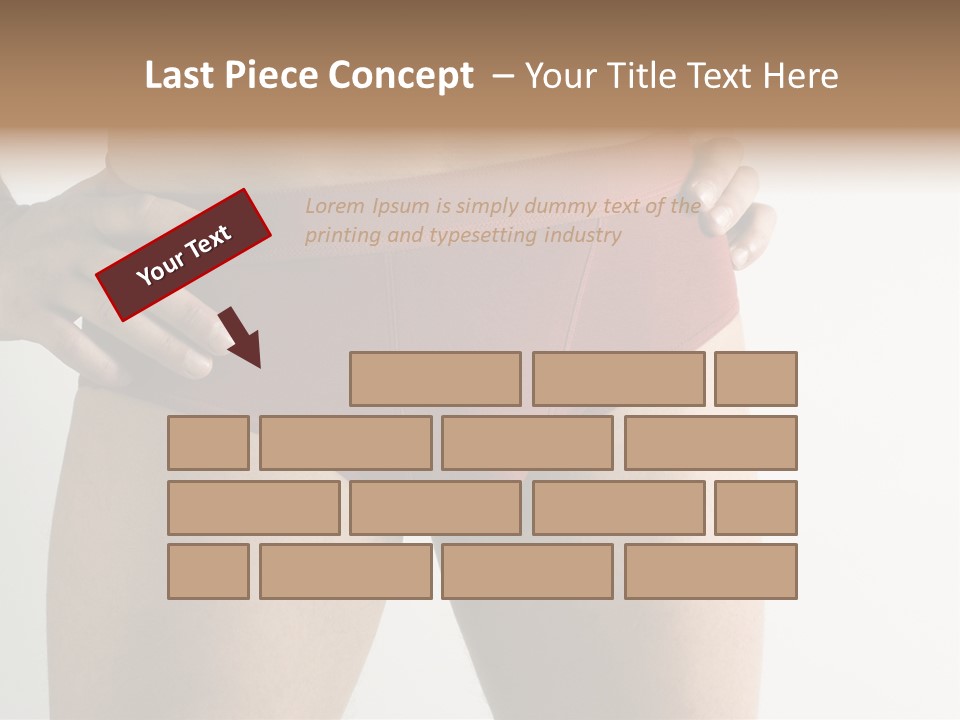 Fragment Of Attractive Male Body With Red Underwear Close-Up On Neutral Background PowerPoint Template