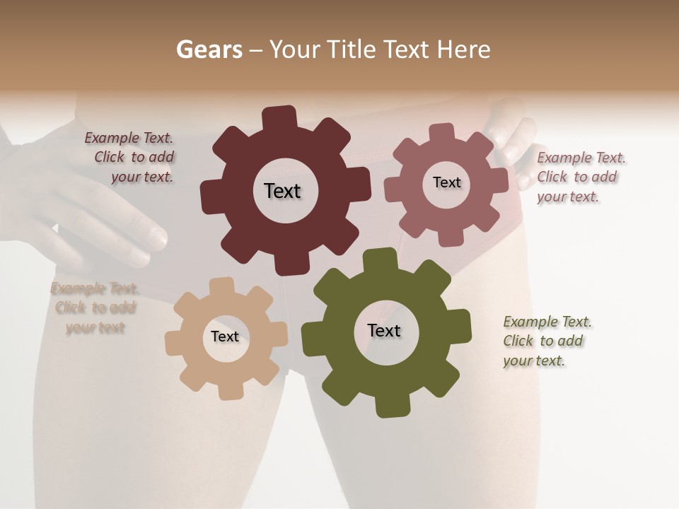 Fragment Of Attractive Male Body With Red Underwear Close-Up On Neutral Background PowerPoint Template