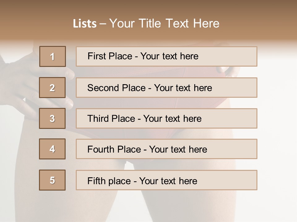 Fragment Of Attractive Male Body With Red Underwear Close-Up On Neutral Background PowerPoint Template