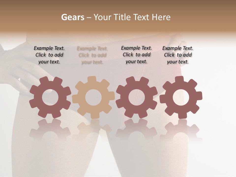 Fragment Of Attractive Male Body With Red Underwear Close-Up On Neutral Background PowerPoint Template