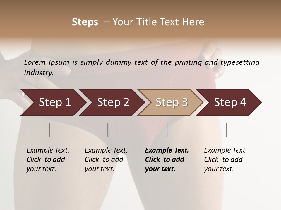 Fragment Of Attractive Male Body With Red Underwear Close-Up On Neutral Background PowerPoint Template