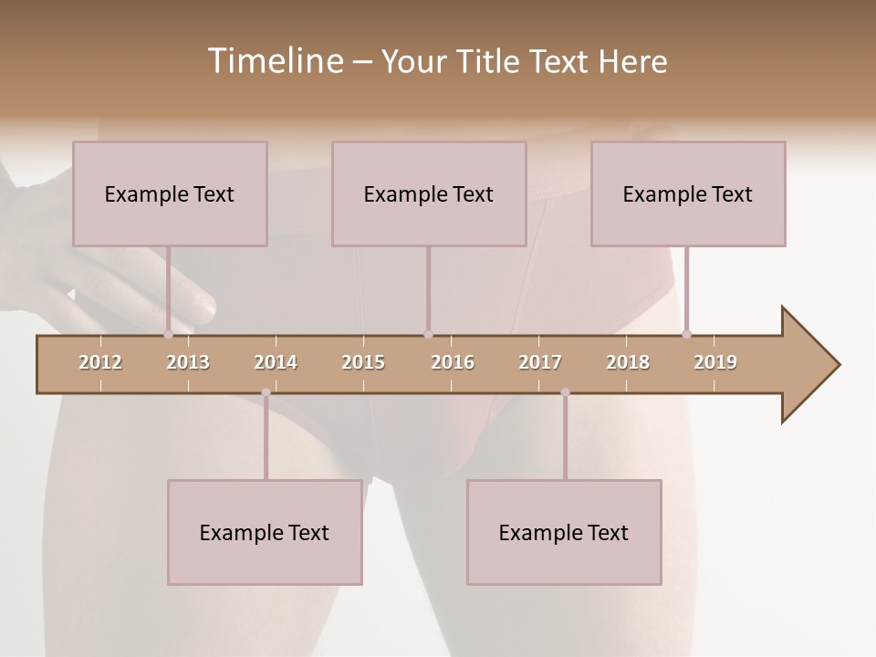 Fragment Of Attractive Male Body With Red Underwear Close-Up On Neutral Background PowerPoint Template