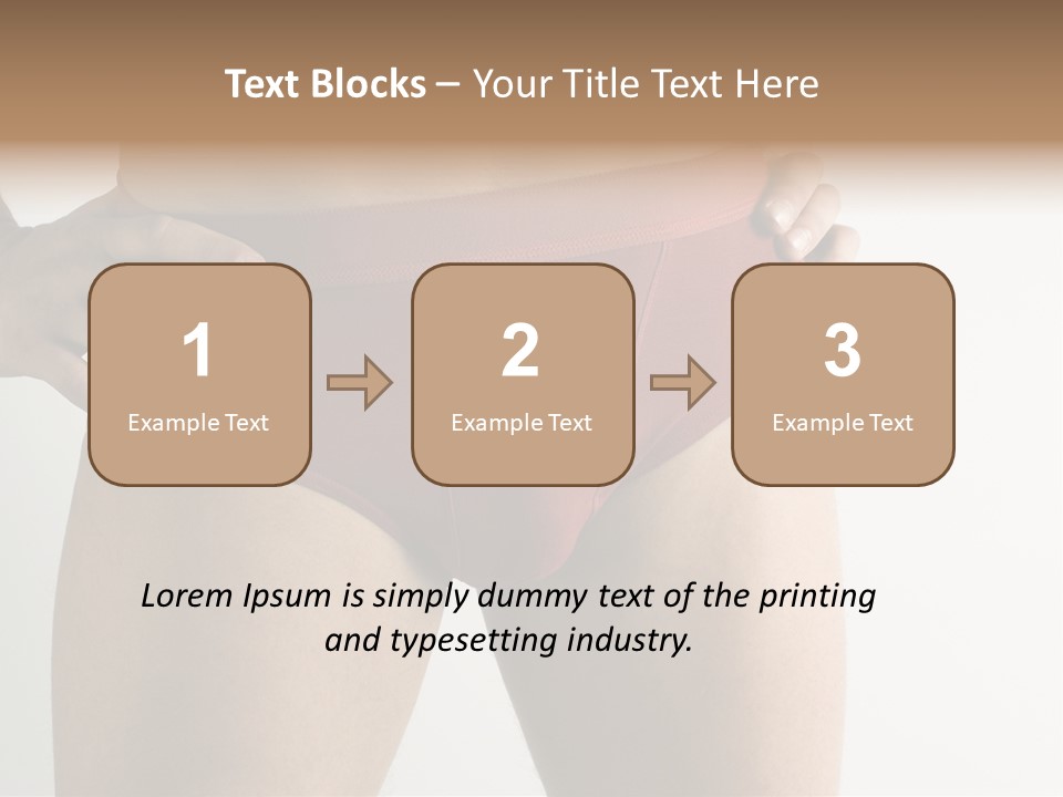 Fragment Of Attractive Male Body With Red Underwear Close-Up On Neutral Background PowerPoint Template