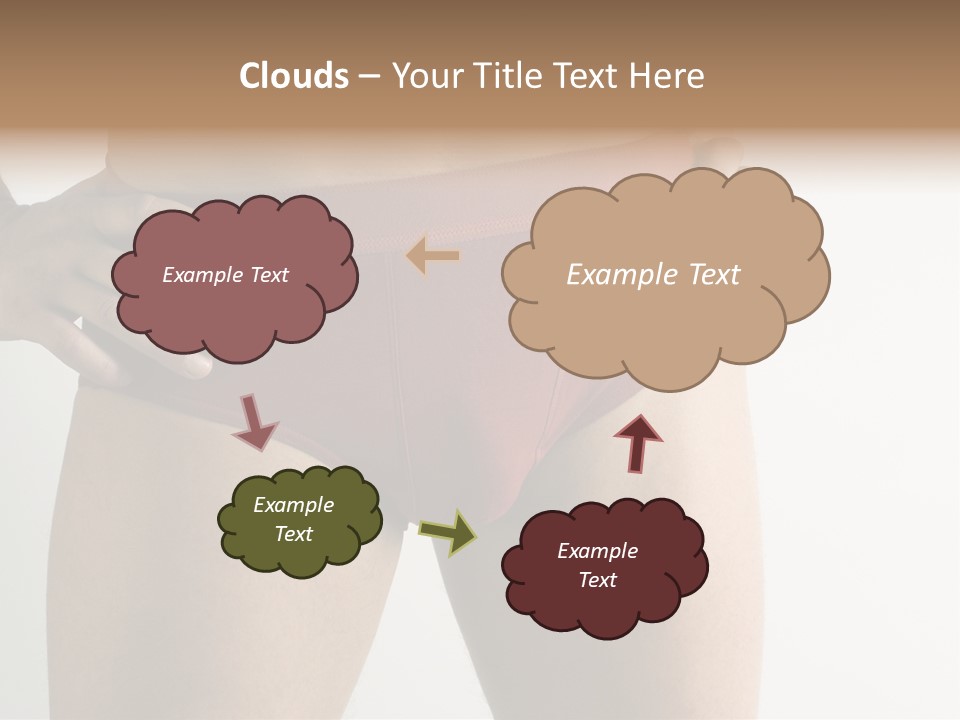 Fragment Of Attractive Male Body With Red Underwear Close-Up On Neutral Background PowerPoint Template