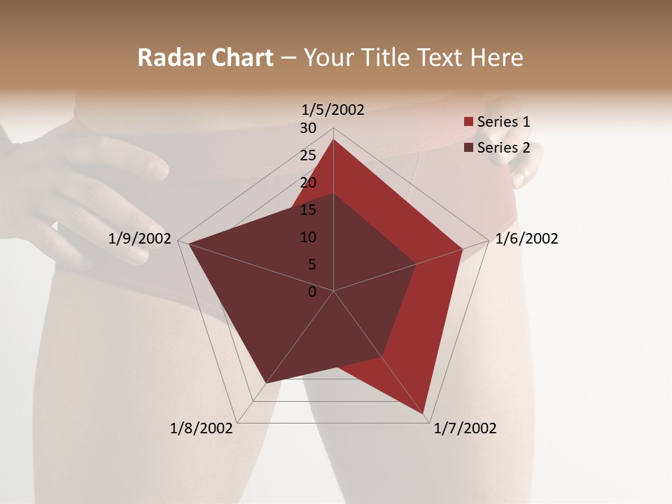 Fragment Of Attractive Male Body With Red Underwear Close-Up On Neutral Background PowerPoint Template