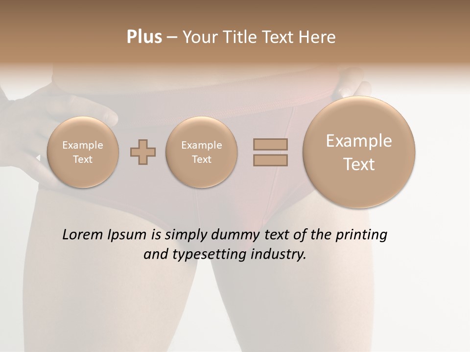 Fragment Of Attractive Male Body With Red Underwear Close-Up On Neutral Background PowerPoint Template