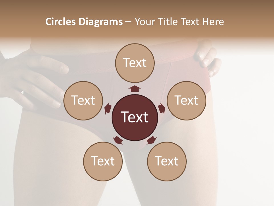 Fragment Of Attractive Male Body With Red Underwear Close-Up On Neutral Background PowerPoint Template