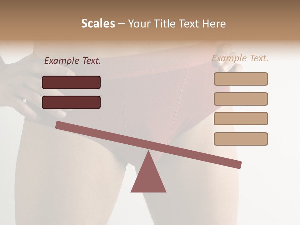 Fragment Of Attractive Male Body With Red Underwear Close-Up On Neutral Background PowerPoint Template
