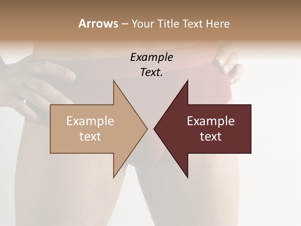 Fragment Of Attractive Male Body With Red Underwear Close-Up On Neutral Background PowerPoint Template