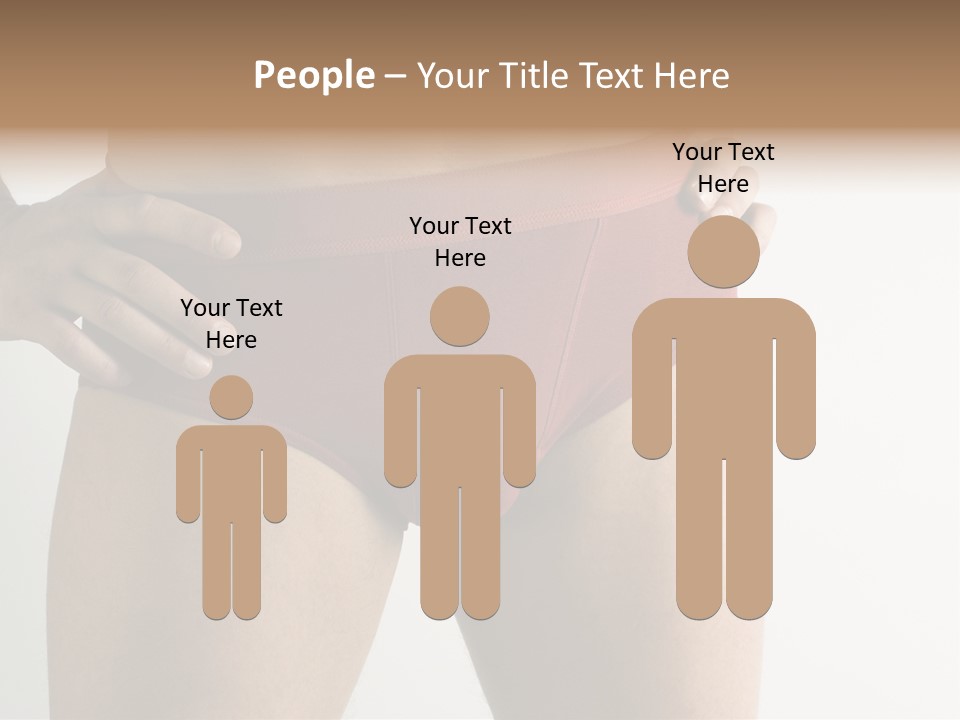 Fragment Of Attractive Male Body With Red Underwear Close-Up On Neutral Background PowerPoint Template