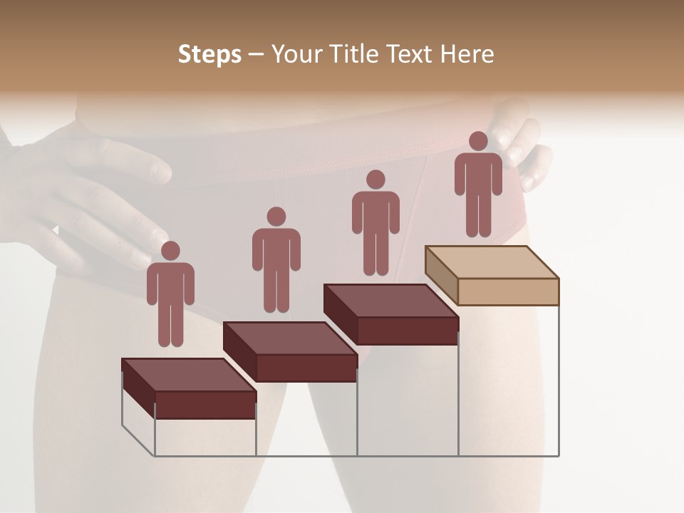 Fragment Of Attractive Male Body With Red Underwear Close-Up On Neutral Background PowerPoint Template