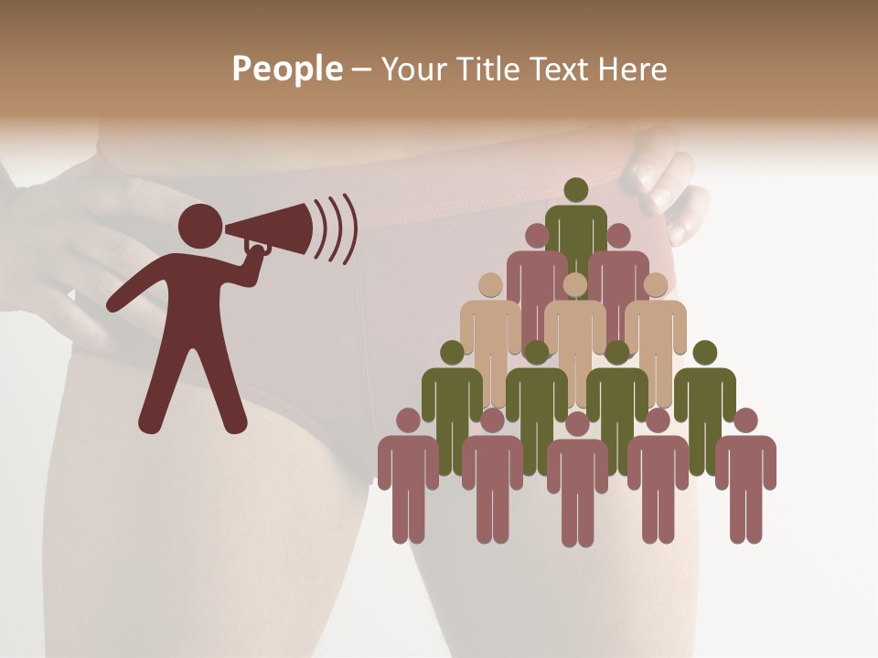 Fragment Of Attractive Male Body With Red Underwear Close-Up On Neutral Background PowerPoint Template