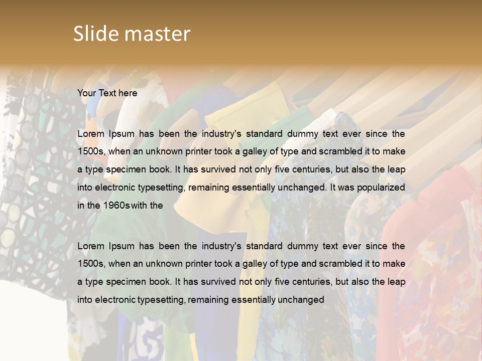 Designer Clothes Hanger In A Row PowerPoint Template