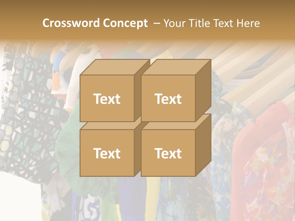 Designer Clothes Hanger In A Row PowerPoint Template