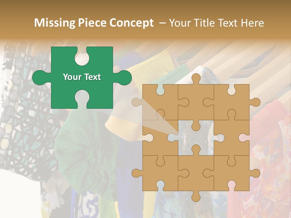 Designer Clothes Hanger In A Row PowerPoint Template