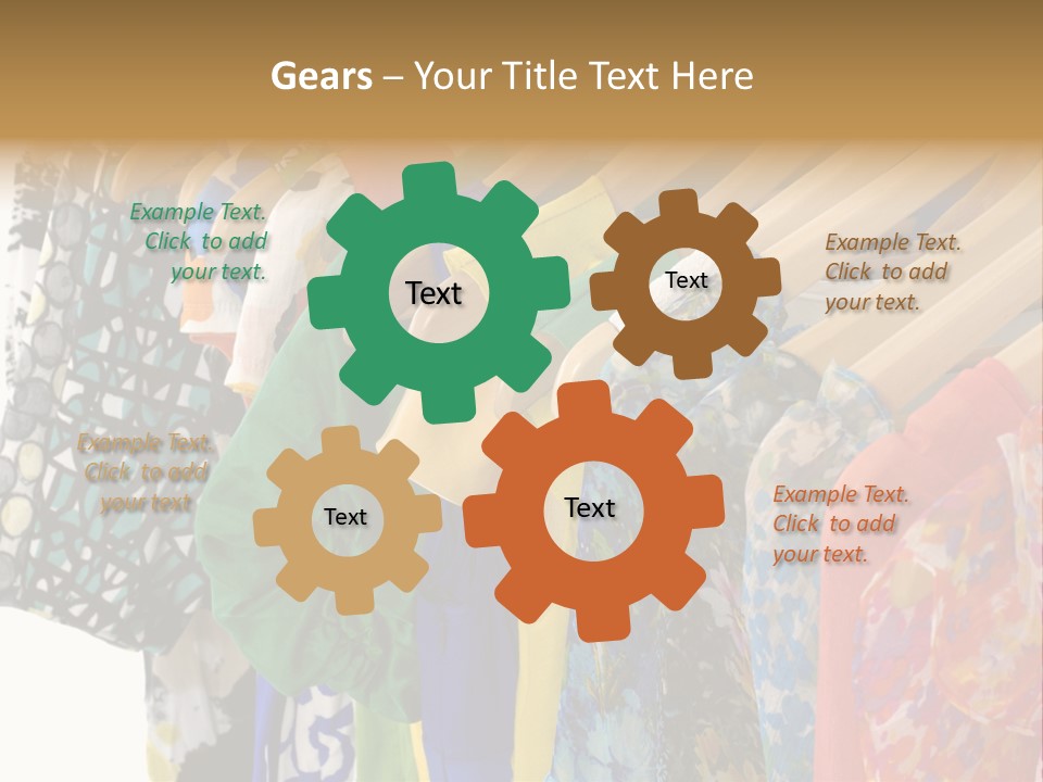 Designer Clothes Hanger In A Row PowerPoint Template