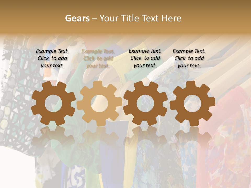 Designer Clothes Hanger In A Row PowerPoint Template