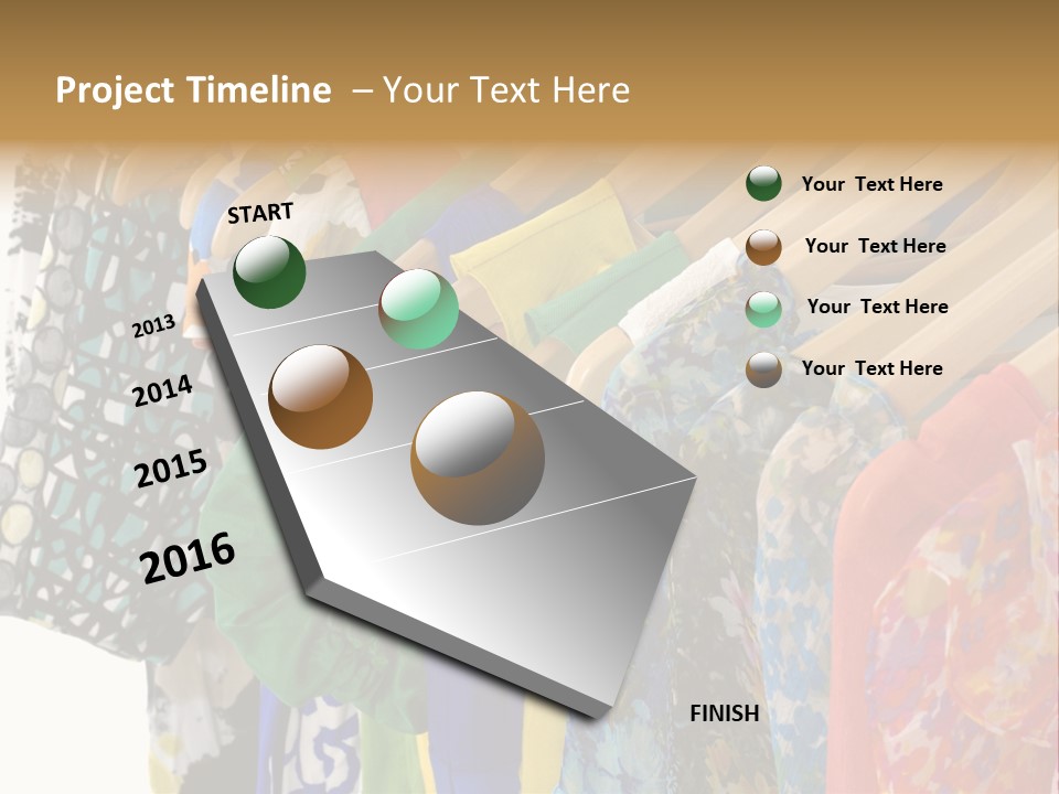 Designer Clothes Hanger In A Row PowerPoint Template
